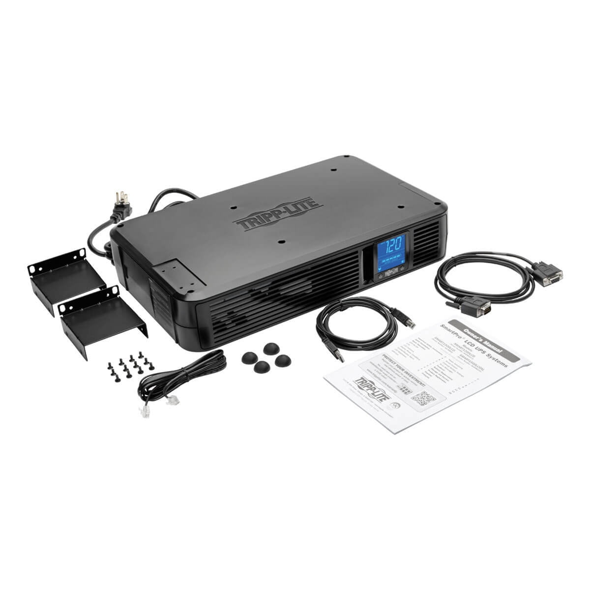 Tripp Lite 1500VA Smart UPS Battery Backup, AVR, LCD, Line Interactive, Rack/Tower, 8 Outlets, 120V, USB, DB9 (SMART1500LCD)