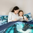 thumbnail image 4 of Manfei 3D Wetsern Dragon Twin Bedding Sets 7-Piece for Teens, Magic Animal Bedding Comforter Set, Winter Snow Mountain Reversible Sheet Sets, Microfiber Bedroom Decor, 4 of 7