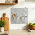thumbnail image 4 of Hanging Organizer Bags,Wall & Door Storage Bags with Large Compartment & 4 Pockets,Portable Zipper Storage Organizer for Kitchen,Entrance,Closet,13.77x12.59 Inch,Gray, 4 of 7