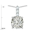 thumbnail image 2 of Star K � 7mm Cushion-Cut Genuine White Topaz Three Stone Pendant Necklace, 2 of 9