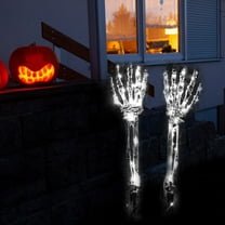 Nrmvnmi Halloween Decoration,2PC Lighted Skeleton Arm Stake,Scary Realistic Hands Bone Waterproof Battery Operated,Indoor Outdoor Halloween Ornament