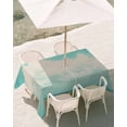thumbnail image 3 of 60x120 Inch Outdoor Tablecloth with Umbrella Hole Zipper Rectangle Turquoise Cloudy Sky Rectangular Tablecloths Outside Waterproof Summer Ocean Horizon Scenery Patio Table Cover for Picnic Party, 3 of 8