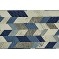 thumbnail image 4 of Binada Tufted Graphic Chevron Rug, Cobalt Blue/Ivory, 8ft x 8ft Round, 4 of 5