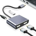 thumbnail image 2 of Phone PC 4 in 1 USB 3.0 Adapter Screen Expansion USB C Hub Type-C to Dual HDMI Docking Station 4 IN 1 HD, 2 of 8