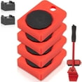 thumbnail image 1 of VEVOR Furniture Dolly, 4 Pack Plastic Furniture Mover Sliders with 4 PP Wheels & 360° Rotation Non-Slip Cap, 250lbs Capacity Furniture Lift Mover Tool Set for Moving Heavy Furniture Refrigerator Sofa, 1 of 9