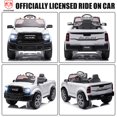 thumbnail image 4 of Dodge RAM Ride on Car, 12V Powered Ride on Toy with Remote Control, Rear Wheel Suspension, 5 Point Safety Belt, MP3 Player, Bluetooth, LED Lights, Electric Vehicles for 3-8 Years Boys Girls, White, 4 of 12
