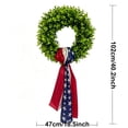 thumbnail image 3 of JollyMart Boxwood Patriotic Wreath 40",1776-2026 American Flag Wreath with Red White Blue Ribbon,Artificial Greenery Wreath for Front Door Wall,4th of July Independence Day Memorial Day Decor, 3 of 8