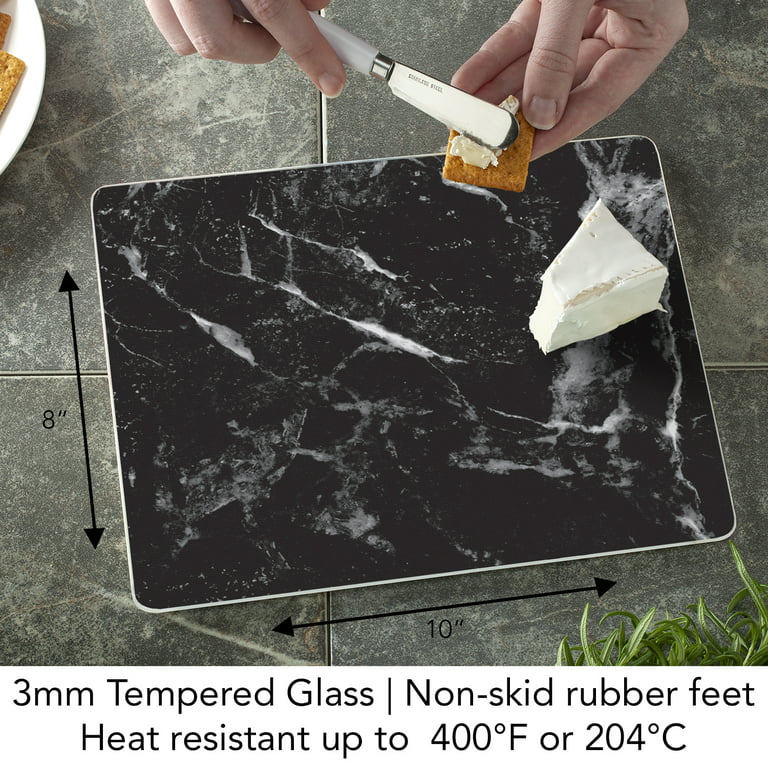 CounterArt Black Marble Design 3mm Heat Tolerant Glass Cutting