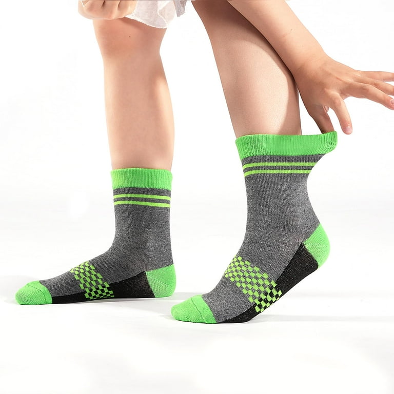 HYCLES Boys Crew Socks 12-Pack Athletic Cushioned photo 2