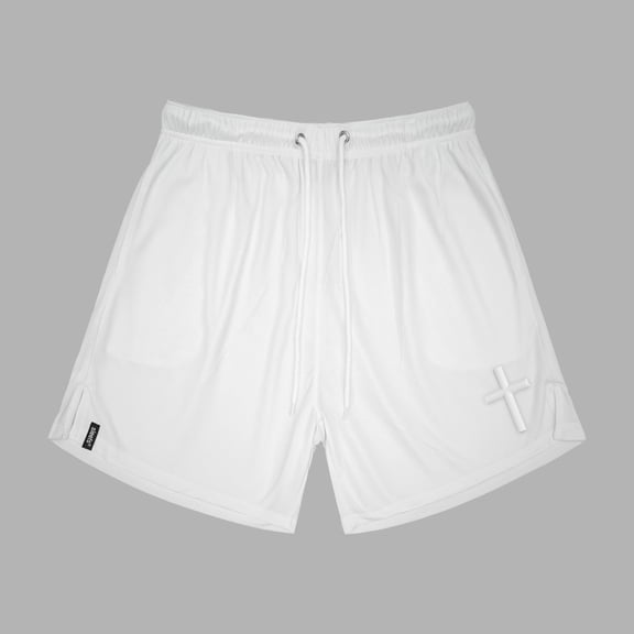 Faith Cross Patch Relaxed Shorts - 8"
