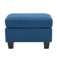thumbnail image 7 of Danar Navy Blue Stylish Upholstered Ottoman with Elegant Birch Wood Legs, 7 of 7
