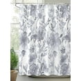 thumbnail image 3 of Watercolor Grey Floral Waterproof Fabric Shower Curtain, Gray Ombre Botanical Summer Shower Curtain for Bathroom Curtains Bathtubs Hotel Washable Shower Curtains with 12 Hooks Extra Long 72x96, 3 of 6
