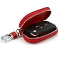 thumbnail image 3 of Red Universal PU Leather Fashion Auto Car Smart Remote Key Holder Bag FOB Case, 3 of 5