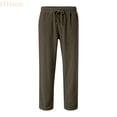 thumbnail image 2 of LYHaoo Kids Casual Corduroy Pants Elastic Waist Drawstring Baggy Sweatpants Loose Fit Wide Leg Palzzo Trousers With Pockets Pants for Boys(Brown), 2 of 7