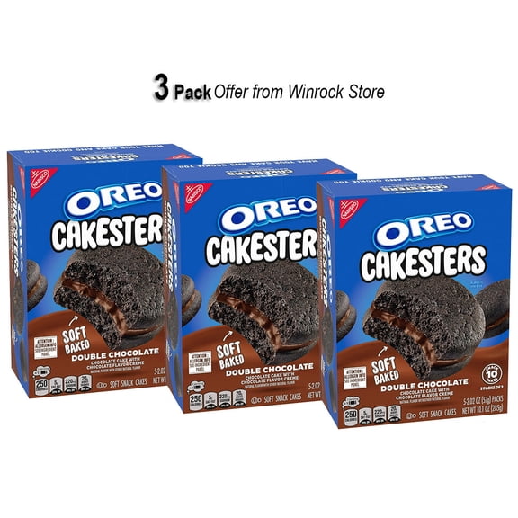 OREO Cakesters Double Chocolate Soft Snack Cakes, 10 Counts,  10.1 oz (3  Pack) Offer from Winrock Store