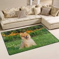 thumbnail image 2 of SKYSONIC Lightweight Carpet Mats Area Soft Rugs Floor Mat Doormat Decoration for Rooms Entrance 31 x 20 inches Dog and Flowers, 2 of 6