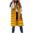 thumbnail image 7 of Hvyesh Plus Size Puffer Coats Women's Hooded Long Down Vest Full-Zip Sleeveless Puffer Vest Fashionable Coats Jacket ZA-Yellow,2XL, 7 of 7