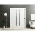 thumbnail image 3 of Sturdy Barn Door 42 x 84 inches | Sete 6933 Matte Black with Frosted Glass | 8FT Rail Hangers Heavy Hardware Set | Solid Panel Interior Doors, 3 of 6