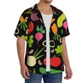 thumbnail image 4 of Naloa Cartoon Vegetables Men's Loose Fit Cuban Collar Short-Sleeve Shirt with Button-down and Chest Pocket for Everyday Wear Outings - 3X-Large, 4 of 7
