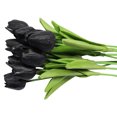 thumbnail image 1 of 10 flores artificiales de tulipán de tacto real (negro) TUNC Sencillez, 1 of 5