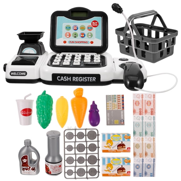 BRIGHTFUFU 1 Conjunto de la caja registradora de juguete Fingente Jugar el juguete de compras del supermercado para el niño