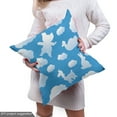 thumbnail image 4 of Ambesonne Cloud Fabric by the Yard Upholstery, Clouds Duck Bear and Rabbit, 3 Yards, Blue and White, 4 of 4