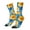 White, variant on Blue Ocean Wave Sunflower Crew Socks for Men & Women, Breathable Casual Athletic Ankle Socks