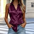 thumbnail image 6 of Mifsaly Silk Tank Tops for Women Elegant Sleeveless Button Down Shirts Soft Comfortable Business Casual Office Work Top Purple,L, 6 of 6
