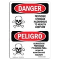 thumbnail image 1 of SignMission OS-DS-D-1218-VS-1527 OSHA Danger Sign - Pesticide Storage Hazardous Bilingual, 1 of 1