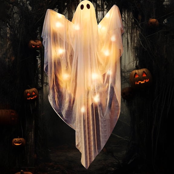 Japceit Glowing Screaming Ghost Decor, Color-Changing Halloween Prop with LED Lights, Spooky Room Atmosphere Lighting for Party and Halloween Parties Setup