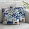 thumbnail image 3 of COMIO Flower Pillow Sham, Wildflowers and Cornflowers Daisies Blooms Flower Buds, Decorative Standard Size Printed Pillowcase, Green Marigold, 3 of 5