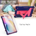 thumbnail image 3 of Dteck with Screen Protector Case for Samsung Galaxy Tab A7 10.4" SM-T500 T505 (2020 Released) 10.4-inch,Shockproof 3-layer-protection Hybrid Rubber Hard PC Back Kickstand Cover,Navy+Rose, 3 of 4
