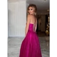 thumbnail image 4 of Vestido de fiesta LANGKAAO 2025, vestido de gala con purpurina en forma de A, color burdeos, 4 of 7
