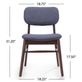 thumbnail image 4 of GZXS Upholstered Accent Side Chairs Set of 2, Charcoal Fabric Dining Chairs with Walnut Rubberwood Frame, Retro Style Seating for Home Dining & Living Areas, 4 of 10