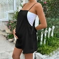 thumbnail image 5 of Luxalzxs Women's Maternity Spaghetti Strap Bib Overall Shorts Jumpsuit Summer Casual Adjustable Waist Sleeveless Pregnant One Piece Romper, 5 of 9