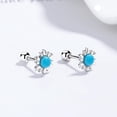 thumbnail image 4 of 20g Sterling Silver Sunflower Stud Earrings for Women Turquoise Sun Tragus Cartilage Earrings Piercing Studs Screw Back Minimalist Jewelry Hypoallergenic, 4 of 5