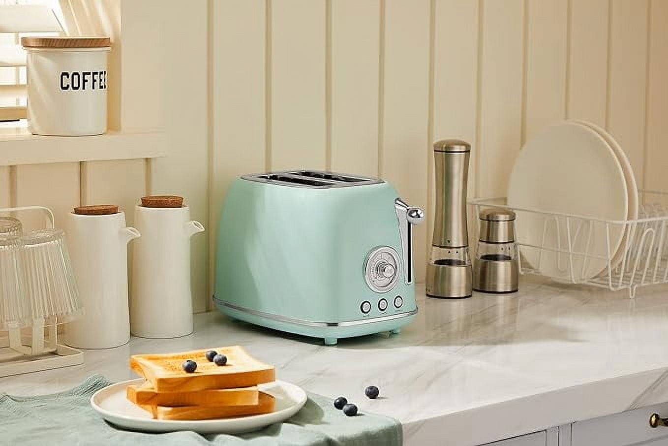 Bear 2-Slice Toaster, Stainless Steel with Variable Heat Setting