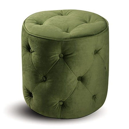 Avenue Six 140023 Curves Tufted Round Ottoman in Spring Green