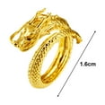 thumbnail image 5 of Grofry Couple Matching Ring 3D Dragon Phoenix Golden Color Open Adjustable Proposal Wedding Ring Anniversary Gift Adult Knuckle Ring Finger Jewelry, 5 of 8