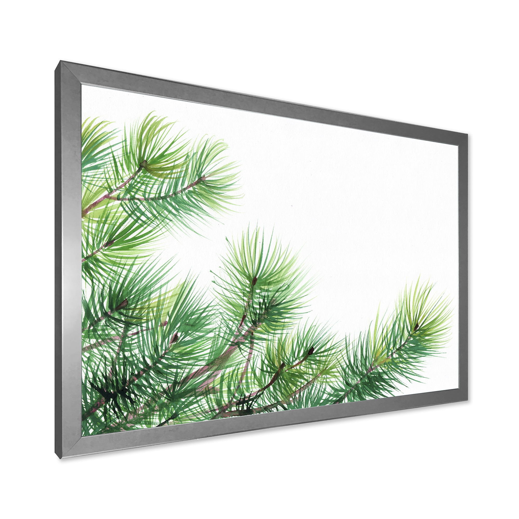 Designart 'Close Up Pine Tree Branches' Traditional Framed Art Print