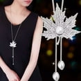 thumbnail image 2 of Collier en Strass Simple en Alliage Forme d'Érable pour Mariage, 2 of 7