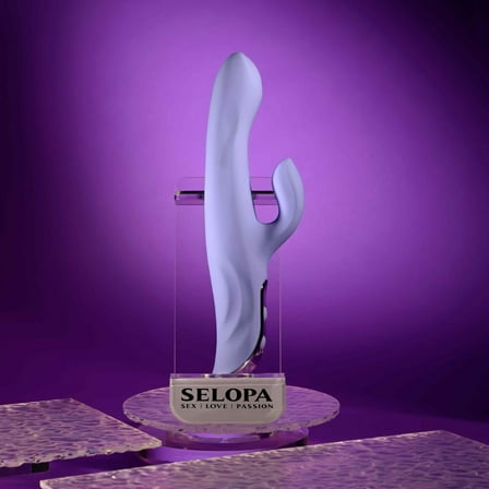Selopa Lavender Love Rechargeable Silicone Rabbit Vibrator, Purple