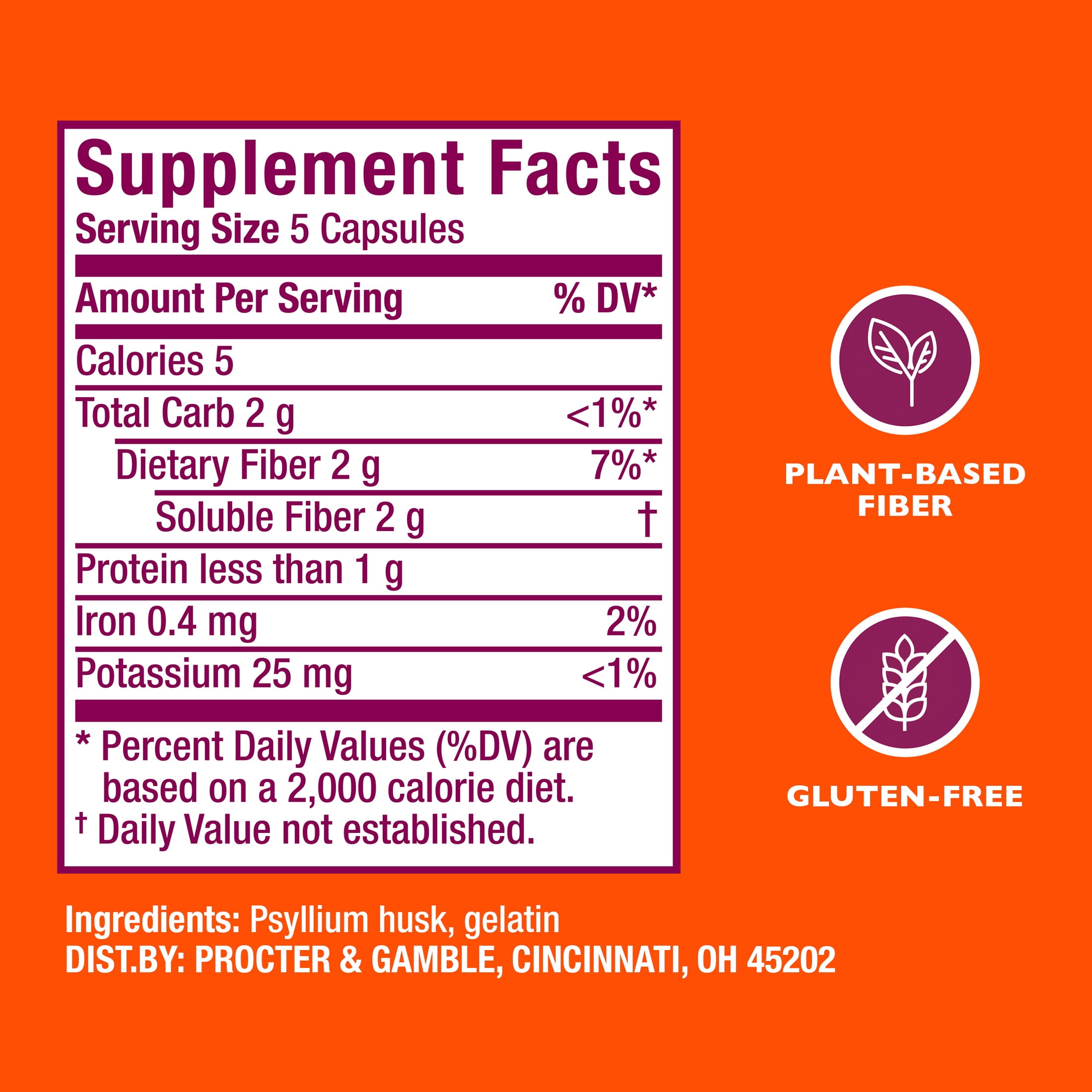Metamucil Psyllium Husk Capsules, 300 Capsules, 3-in-1 Daily Fiber, GLP-1 Friendly Fiber>