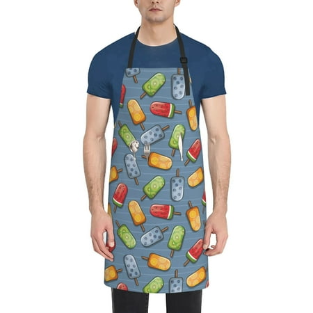

Rateoe Fruit Ice Cream Aprons with Pocket Men Womens Aprons Waterproof Adjustable Cooking Aprons for Kitchen Gardening and Salon