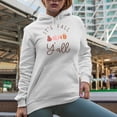 thumbnail image 2 of It's Fall Y'all with Pumpkins, Autumn Season Art Merch Gift, White Hooded Sweatshirt or Hoodie, XL, 2 of 5