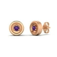 thumbnail image 2 of 2MM Round Amethyst 925 Silver Rose Plated Tiny Stud Valentines Day Gifts Women Earrings, 2 of 4