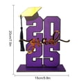 thumbnail image 3 of Harpily Desktop Ornament Graduation Decorations Sign Class of 2025 Graduation Table Sign Wooden Sign for High School College Graduates Bachelor Hat Design with Base Red A, 3 of 5