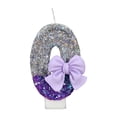 thumbnail image 4 of Gradient Purple Bow Number 0 Candle for Birthday Cake, Creative Birthday Cake Decoration Supplies and Party Decoration Candle, Version A, 4 of 4