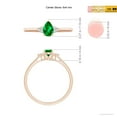 thumbnail image 6 of ANGARA Natural Pear Emerald Solitaire Ring with Trio Diamond Accents in 14K Rose Gold for Women (Size-6x4mm) | May Birthstone, Birthday, Anniversary, Jewelry Gift for Women | Natural Emerald Ring, 6 of 11