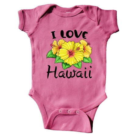 

Inktastic I Love Hawaii Hibiscus Flowers Gift Baby Boy or Baby Girl Bodysuit